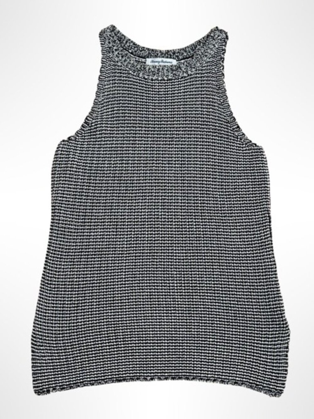 Tommy Bahama Crochet Knit Sleeveless Tunic Black White S - Picture 4 of 14